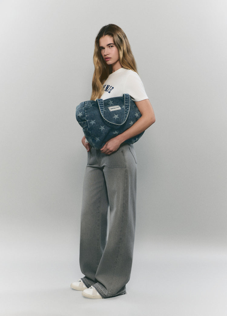 Culotte jeans with unfolded hem