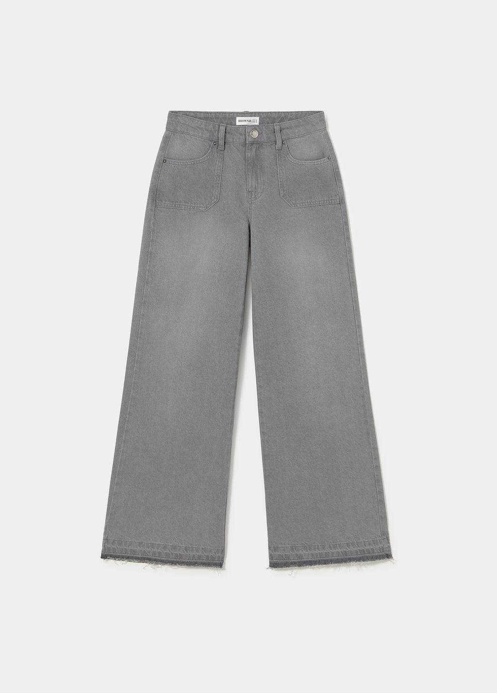 Culotte jeans with unfolded hem