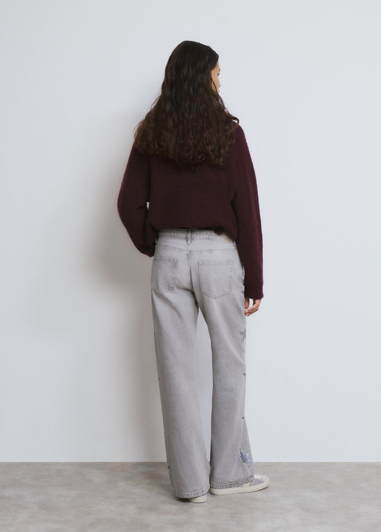Jeans met meerdere sterren aan de zijkant