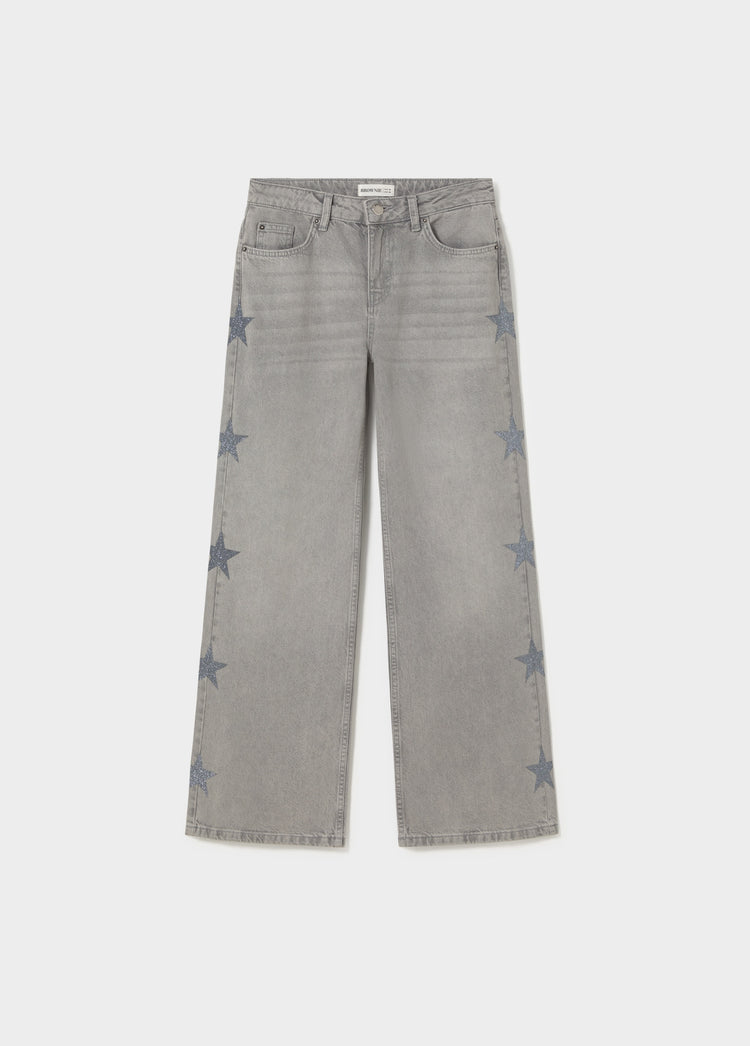 Jeans met meerdere sterren aan de zijkant