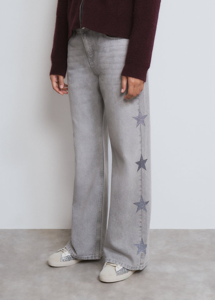 Jeans met meerdere sterren aan de zijkant