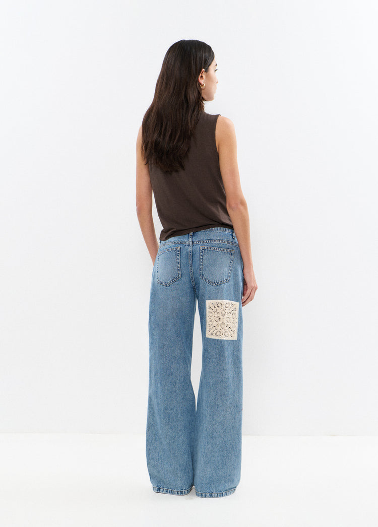 Crochet patch jeans