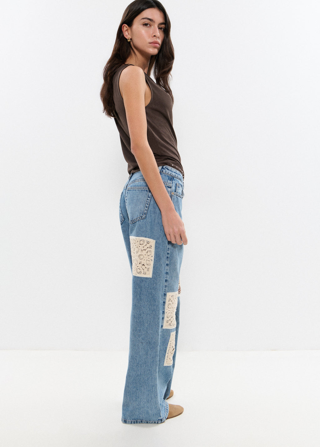 Crochet patch jeans