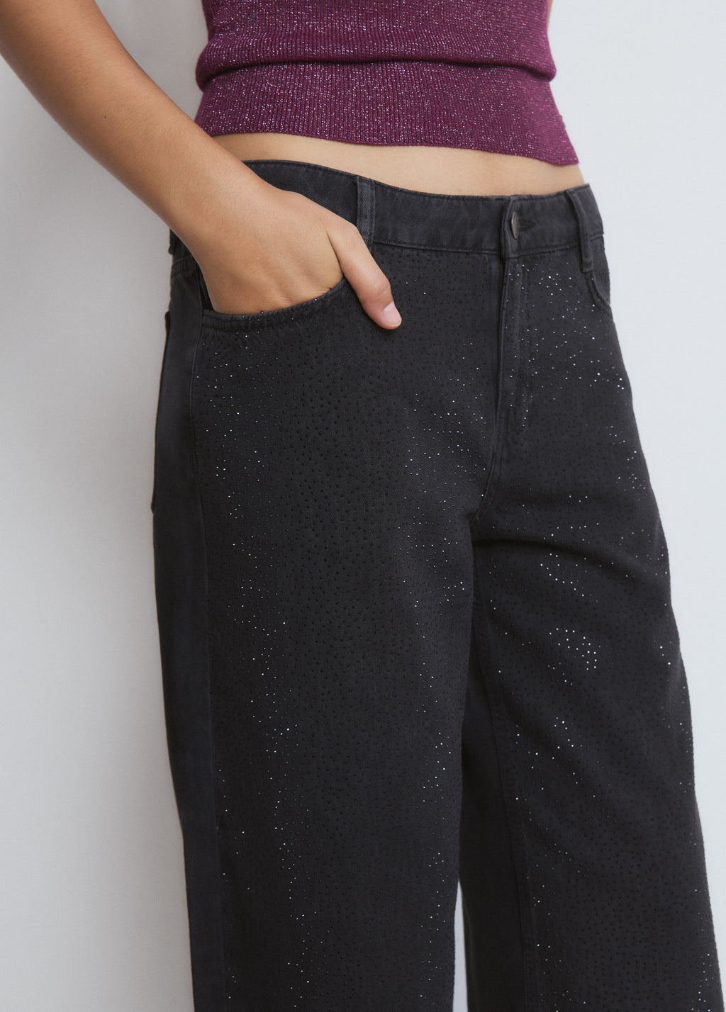 Jeans strass décontracté