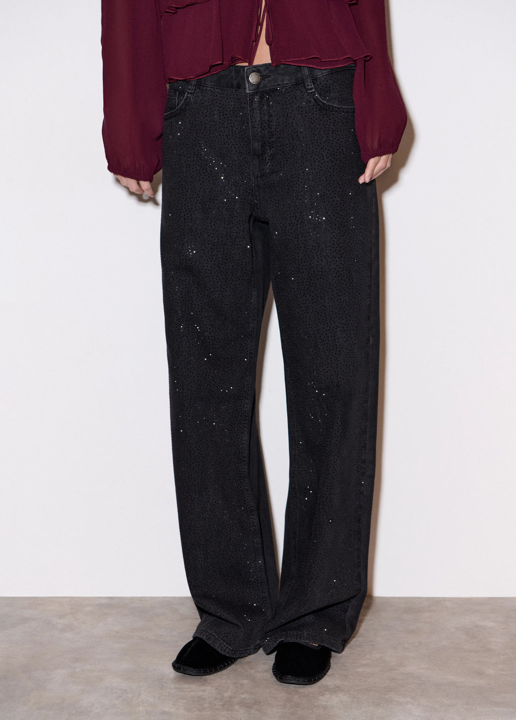 Jeans strass décontracté