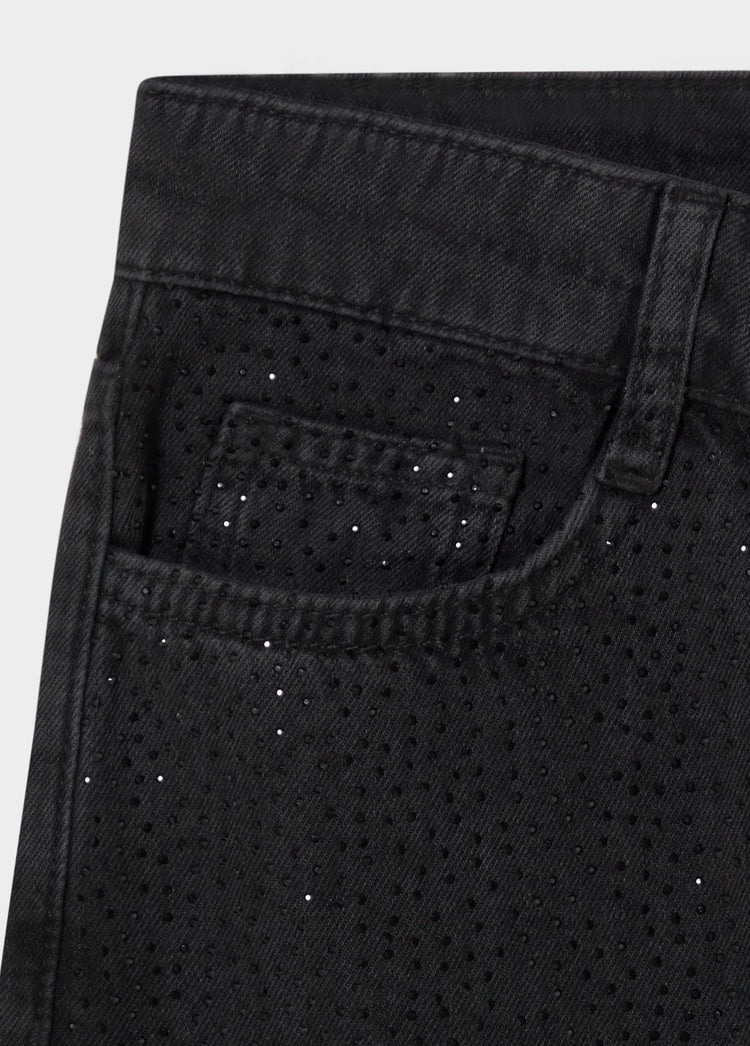 Relaxed jeans with strass