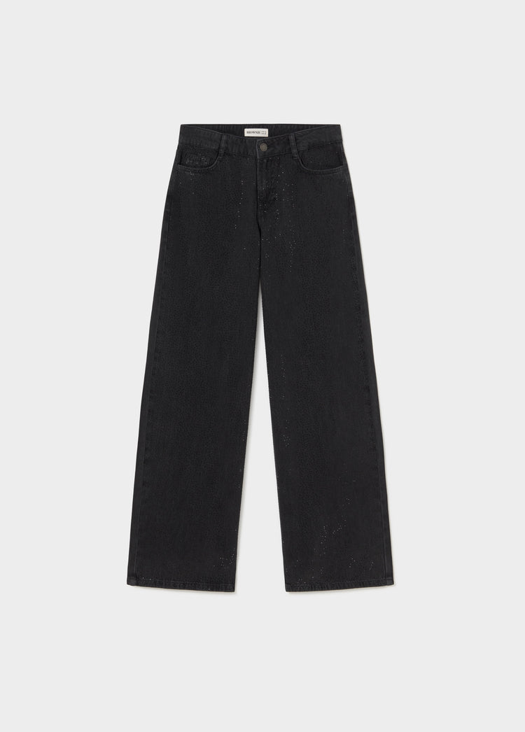 Relaxed jeans with strass