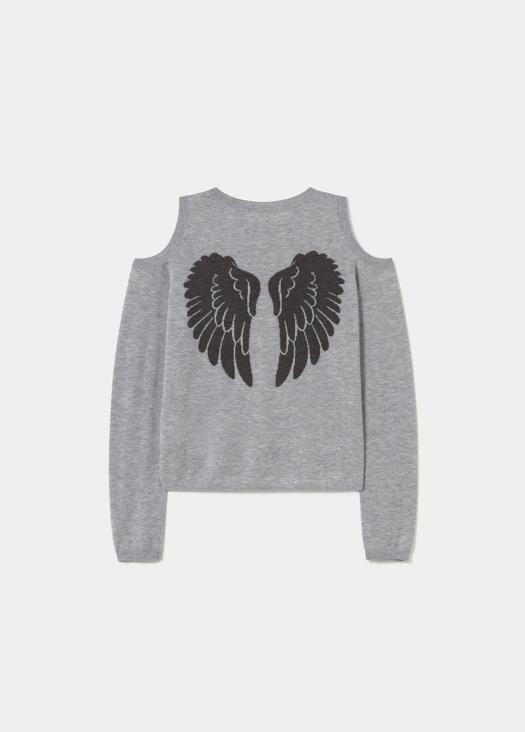 Shoulder cut-out sweater with back wings
