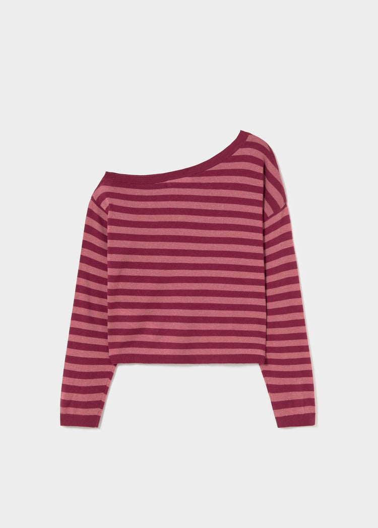 Asymmetrische trui met strepen