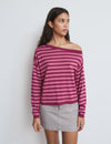 Asymmetrische trui met strepen