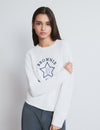 Embroidered sweater with flocked star