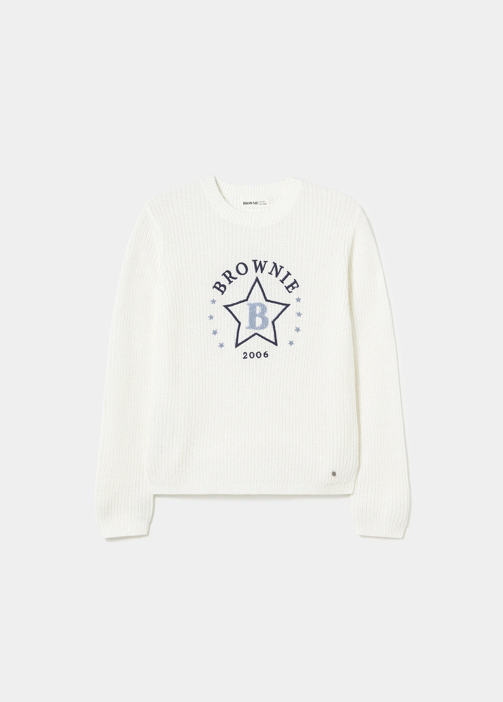 Embroidered sweater with flocked star