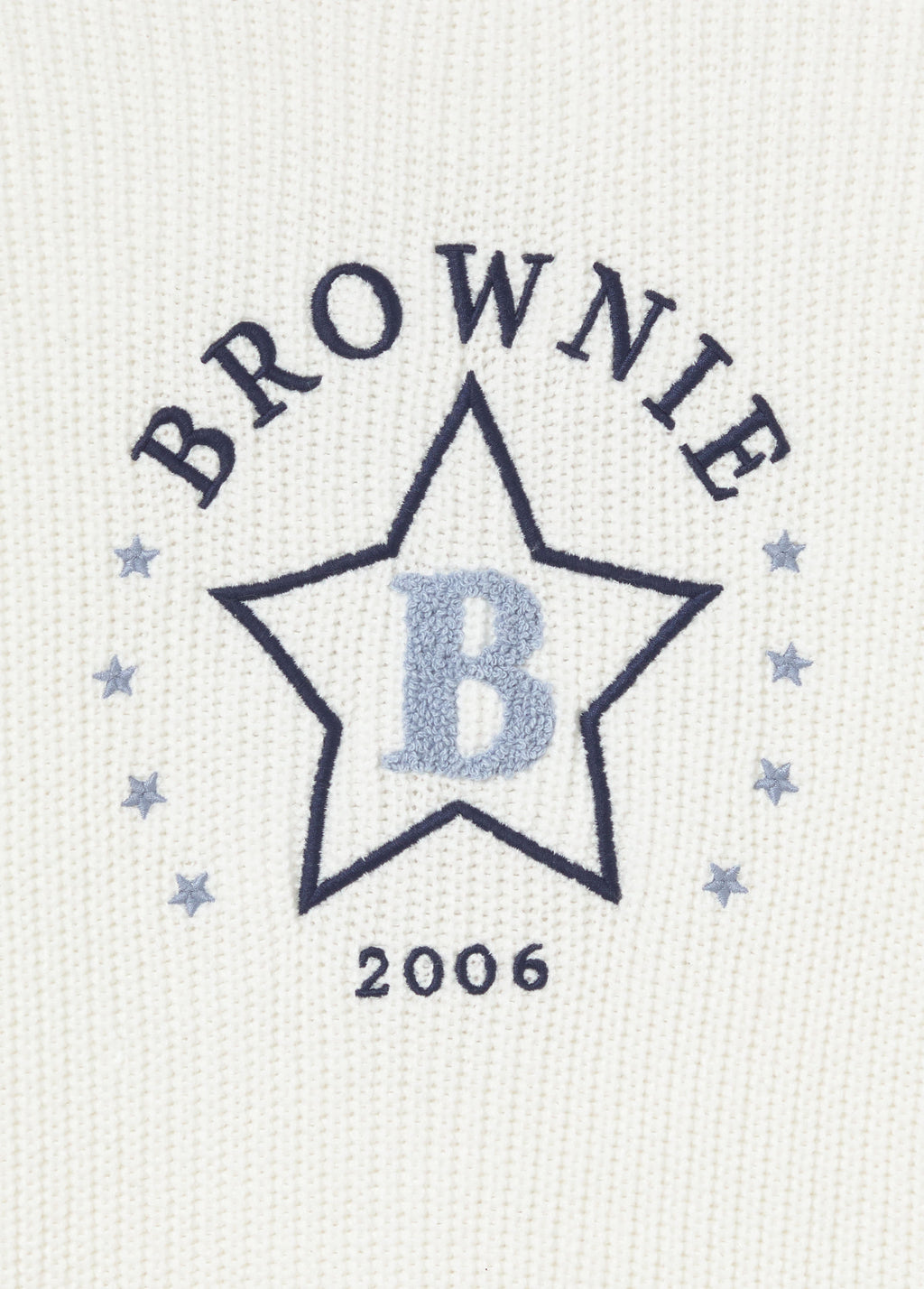 Embroidered sweater with flocked star