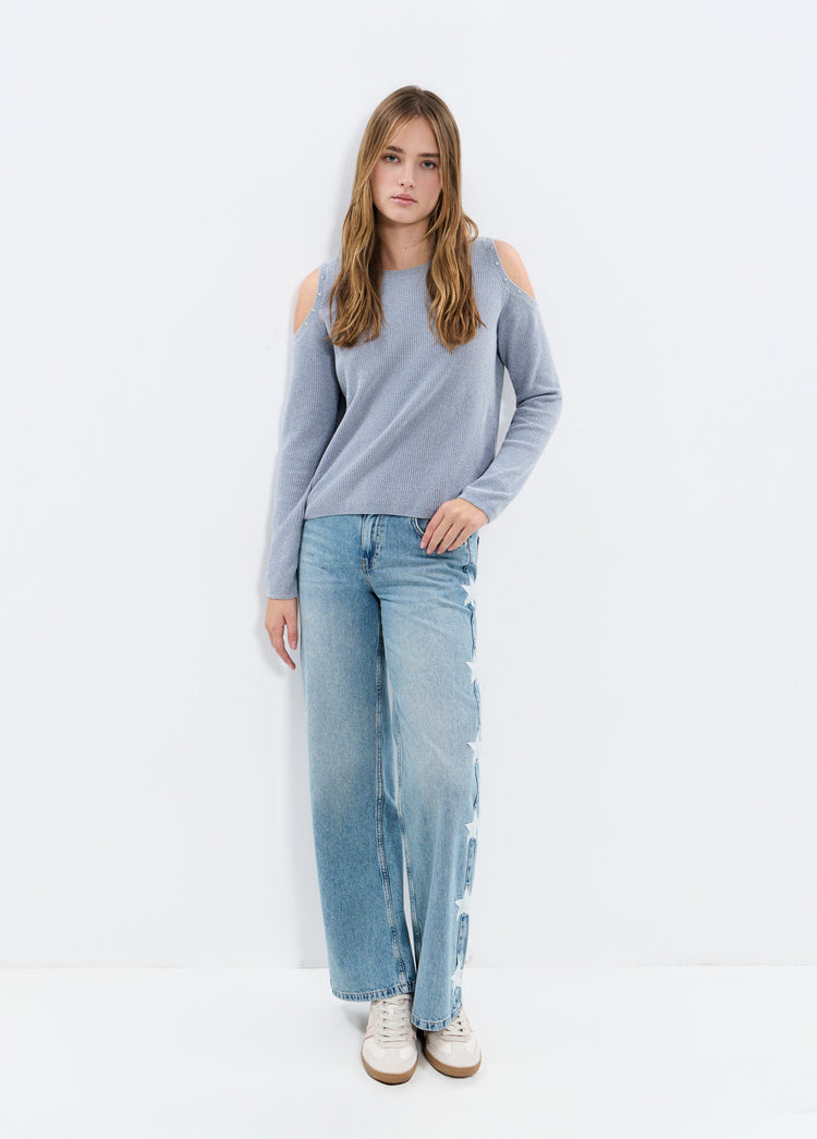 Chenille trui met sterren
