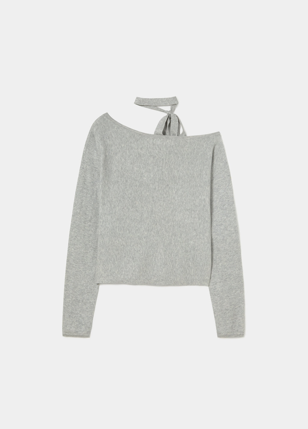 Dropped shoulder choker sweater