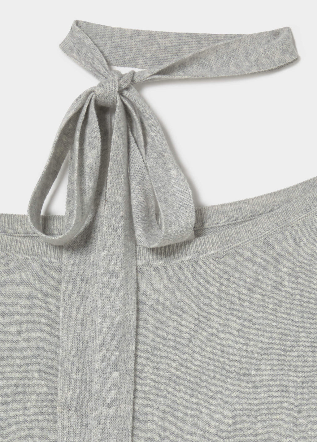 Dropped shoulder choker sweater