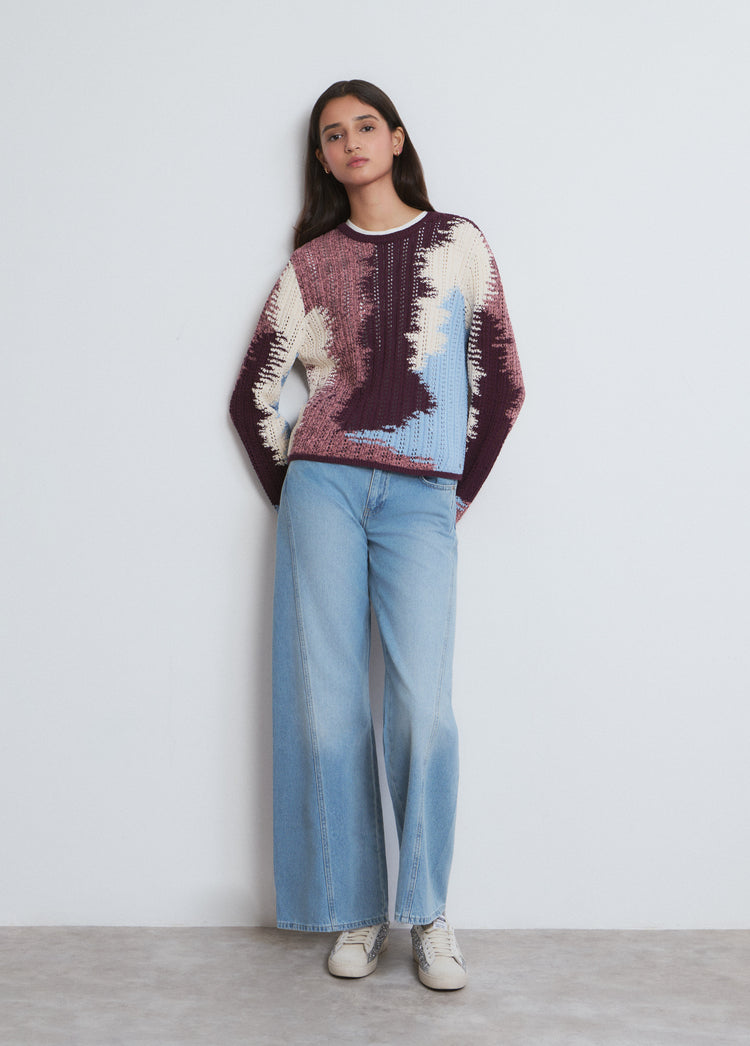 Colorful jacquard sweater