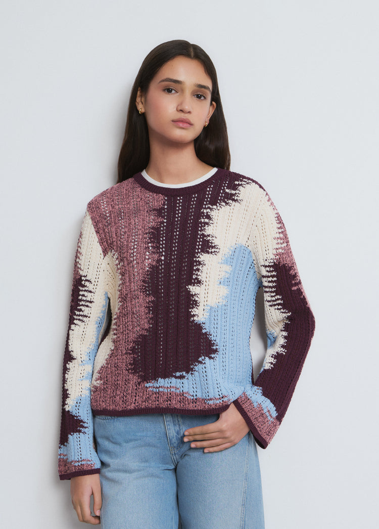 Colorful jacquard sweater