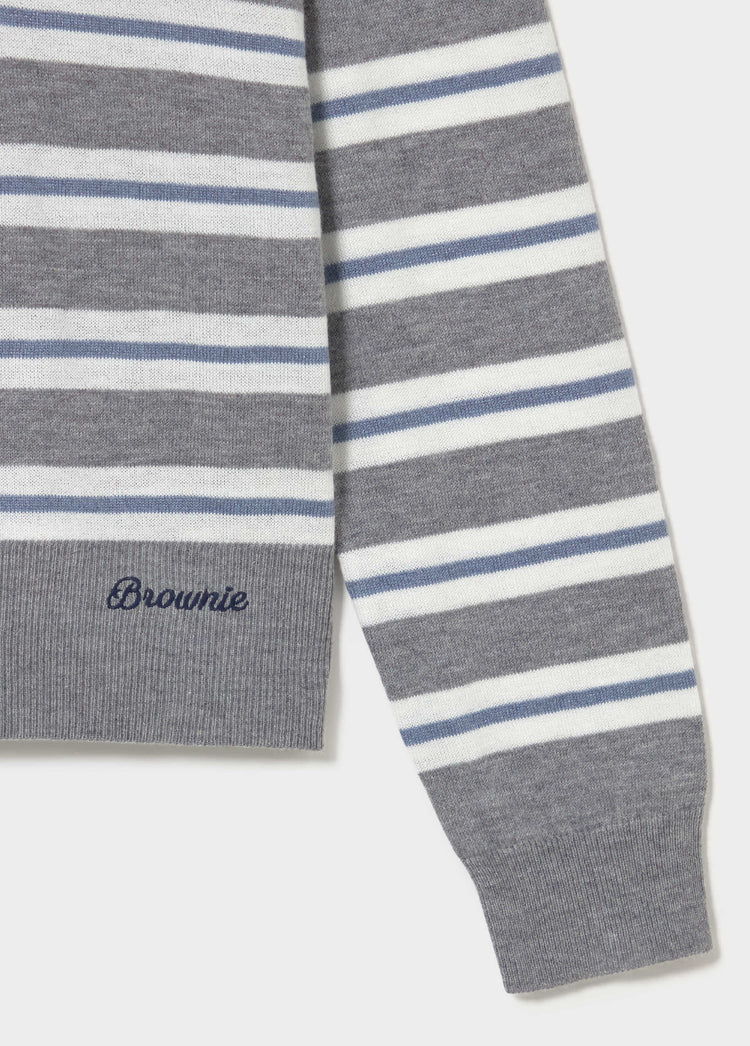 Striped polo sweater