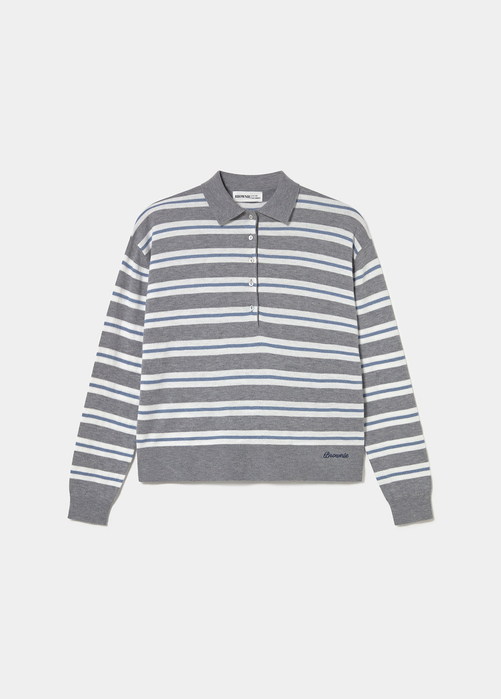 Striped polo sweater