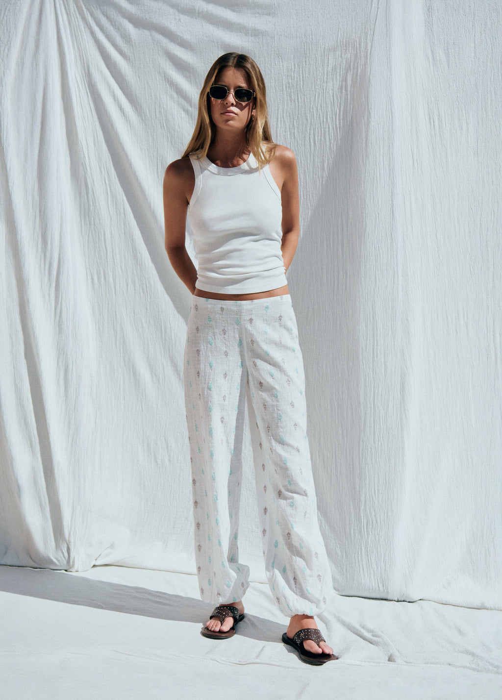 Embroidered harem pants