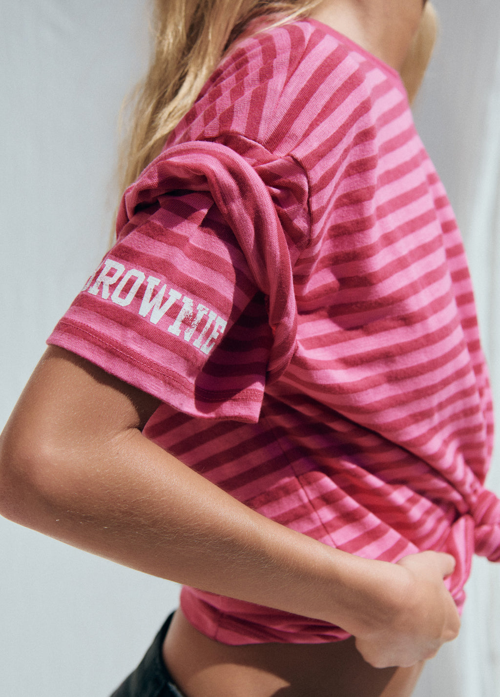 Number woven stripe t-shirt
