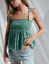 Smocked Dobby Camisole Top