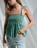 Smocked Dobby Camisole Top