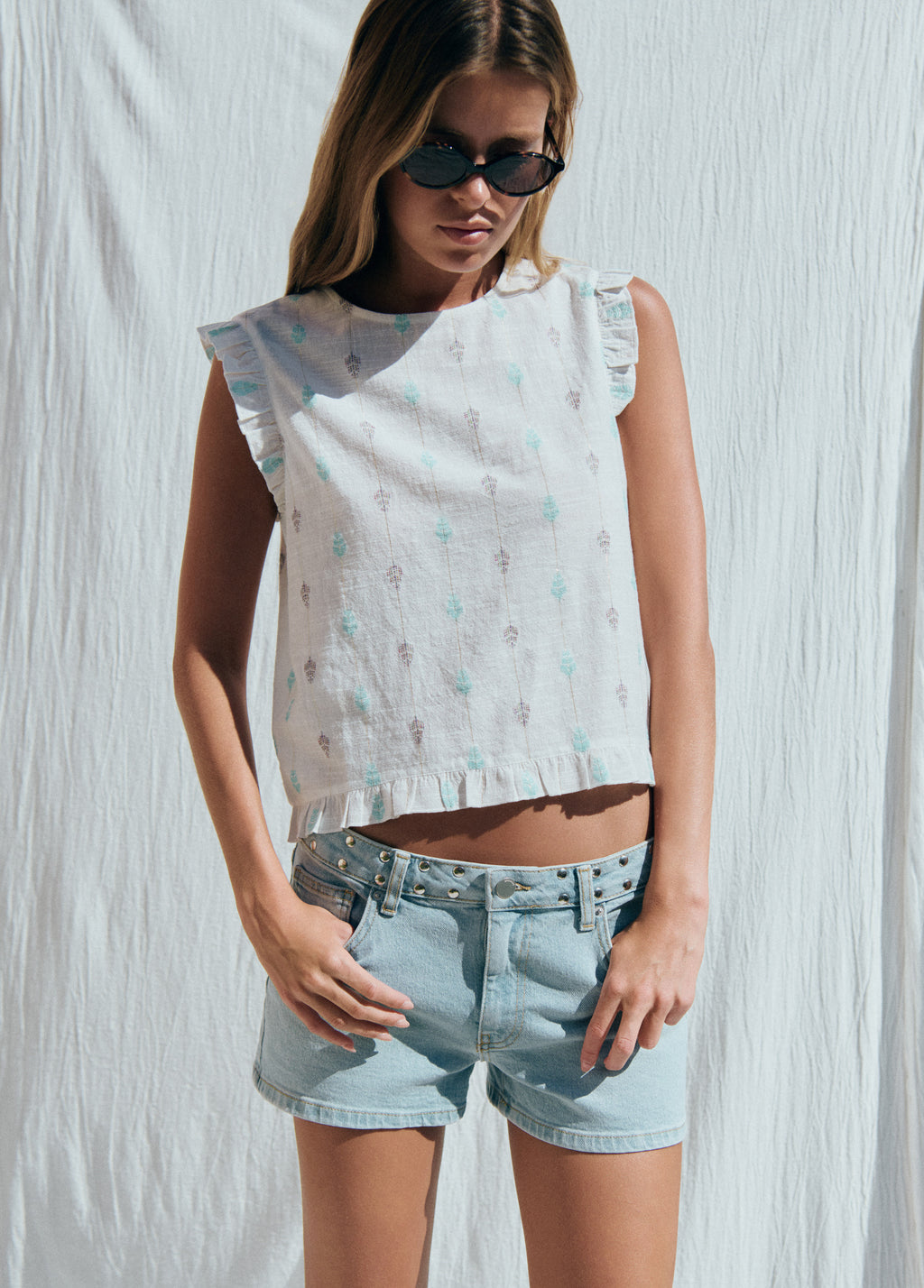 Blouse multiposition brodée