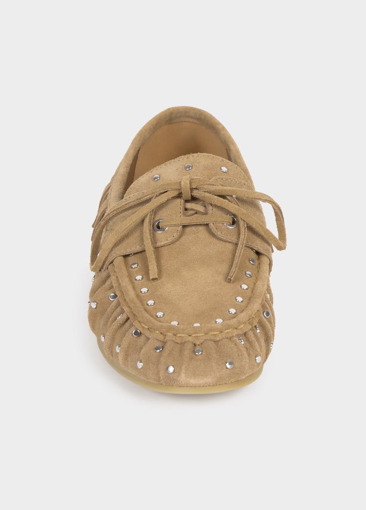 Leren mocassin met franjes