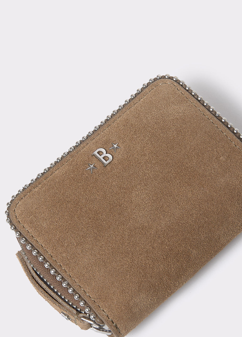 Leather coin purse with beads