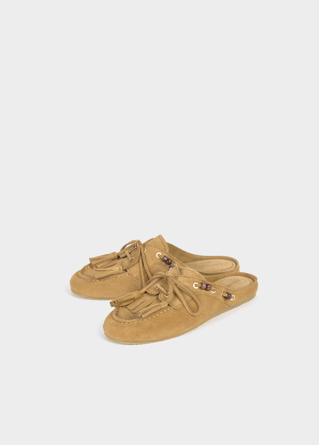 Leather tassel mule loafers