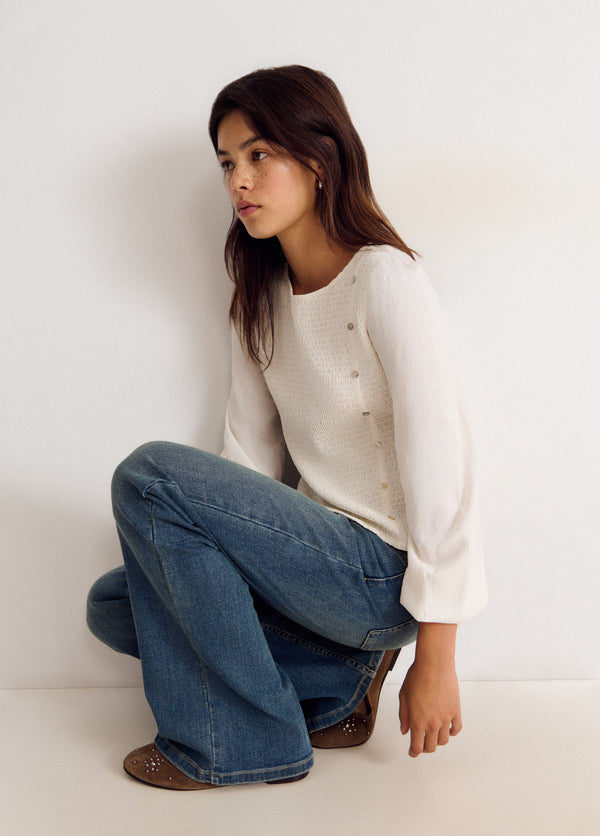 Blusa manga larga smock
