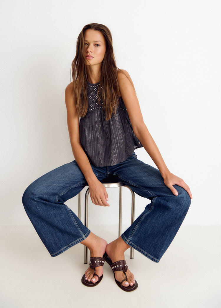 Halter top with mirror details