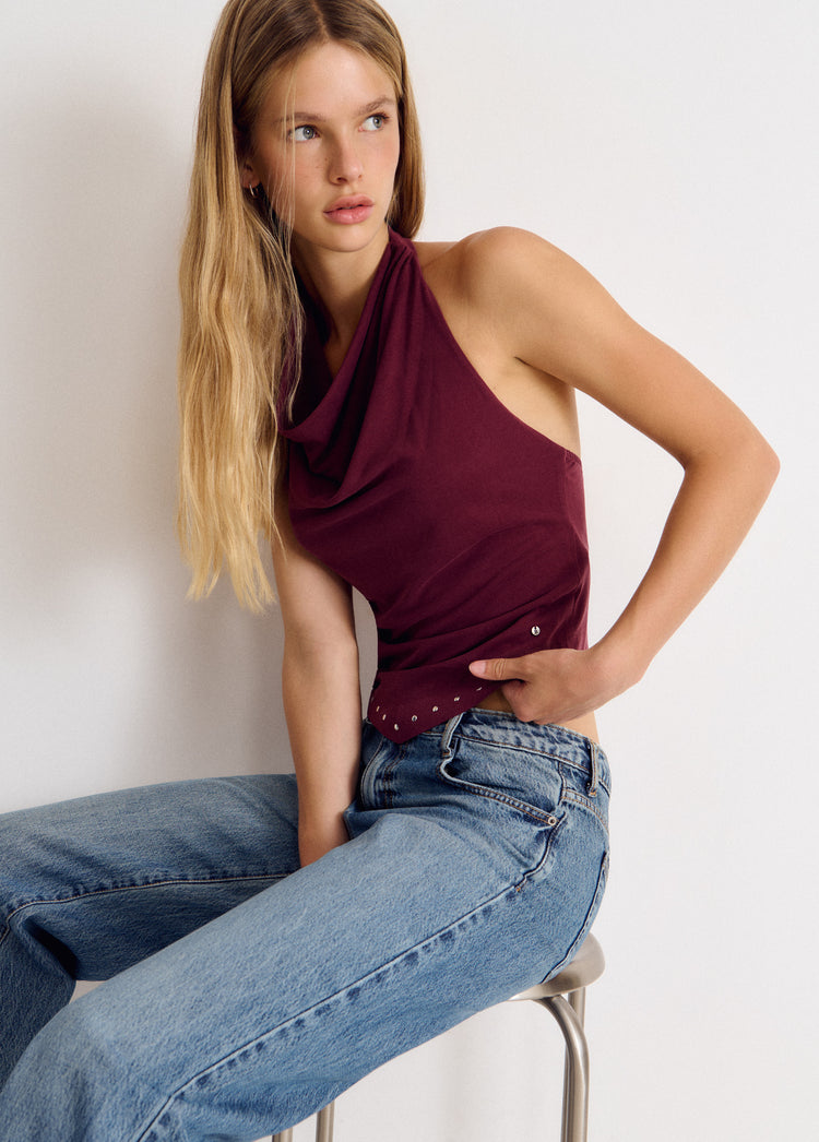 Studded halter top