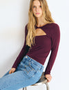 T-shirt met cut-out aan de voorkant