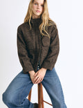 Herringbone wool bomber jacket