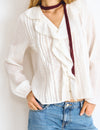 Lurex central ruffle blouse