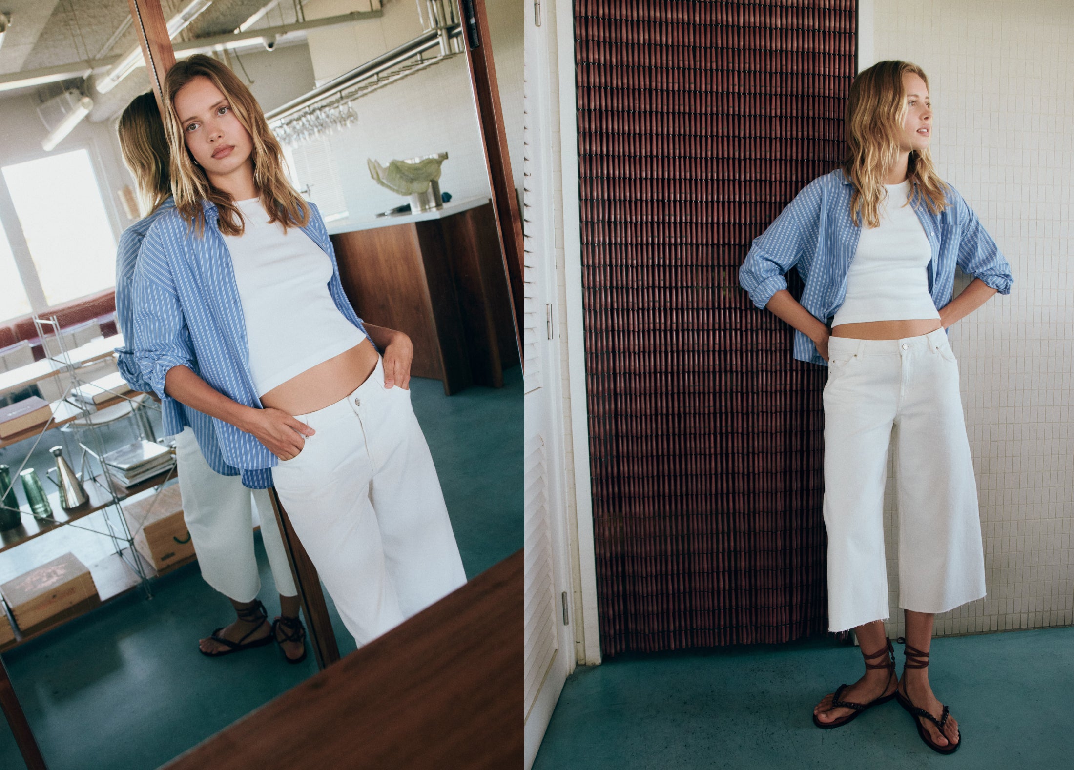 Pantalon culotte cropped