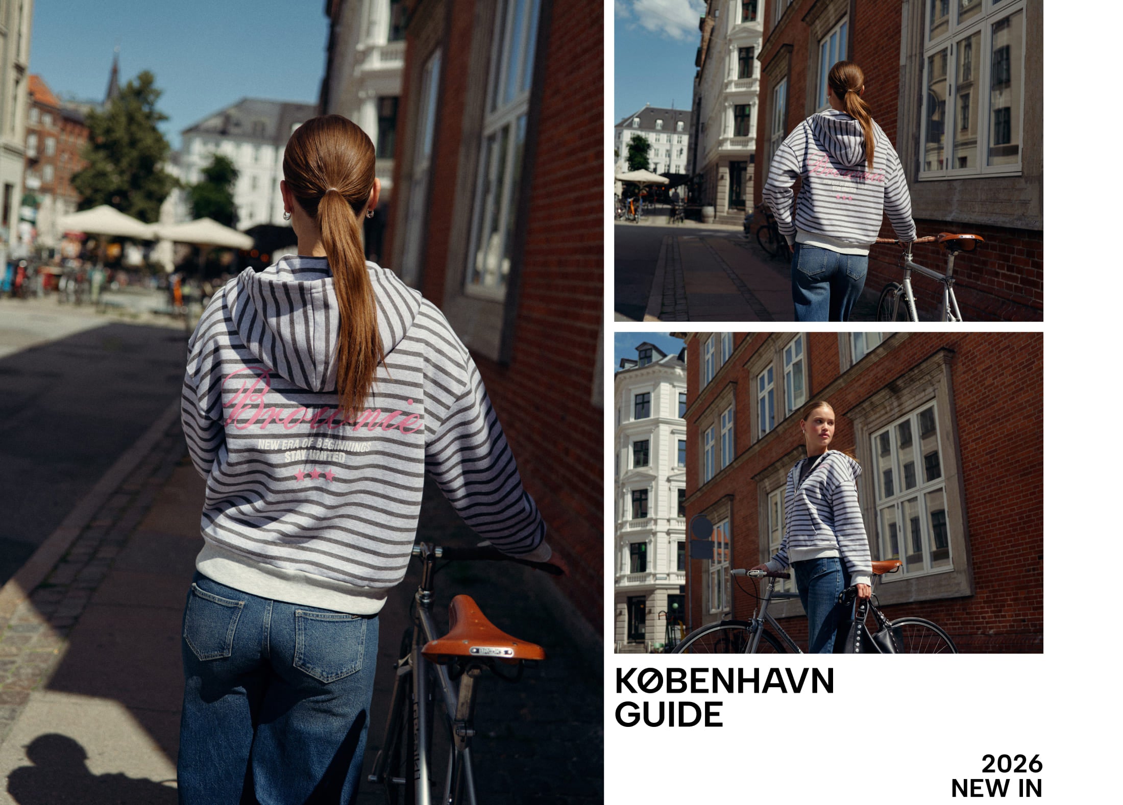 Striped zip-up sweatshirt with embroidery