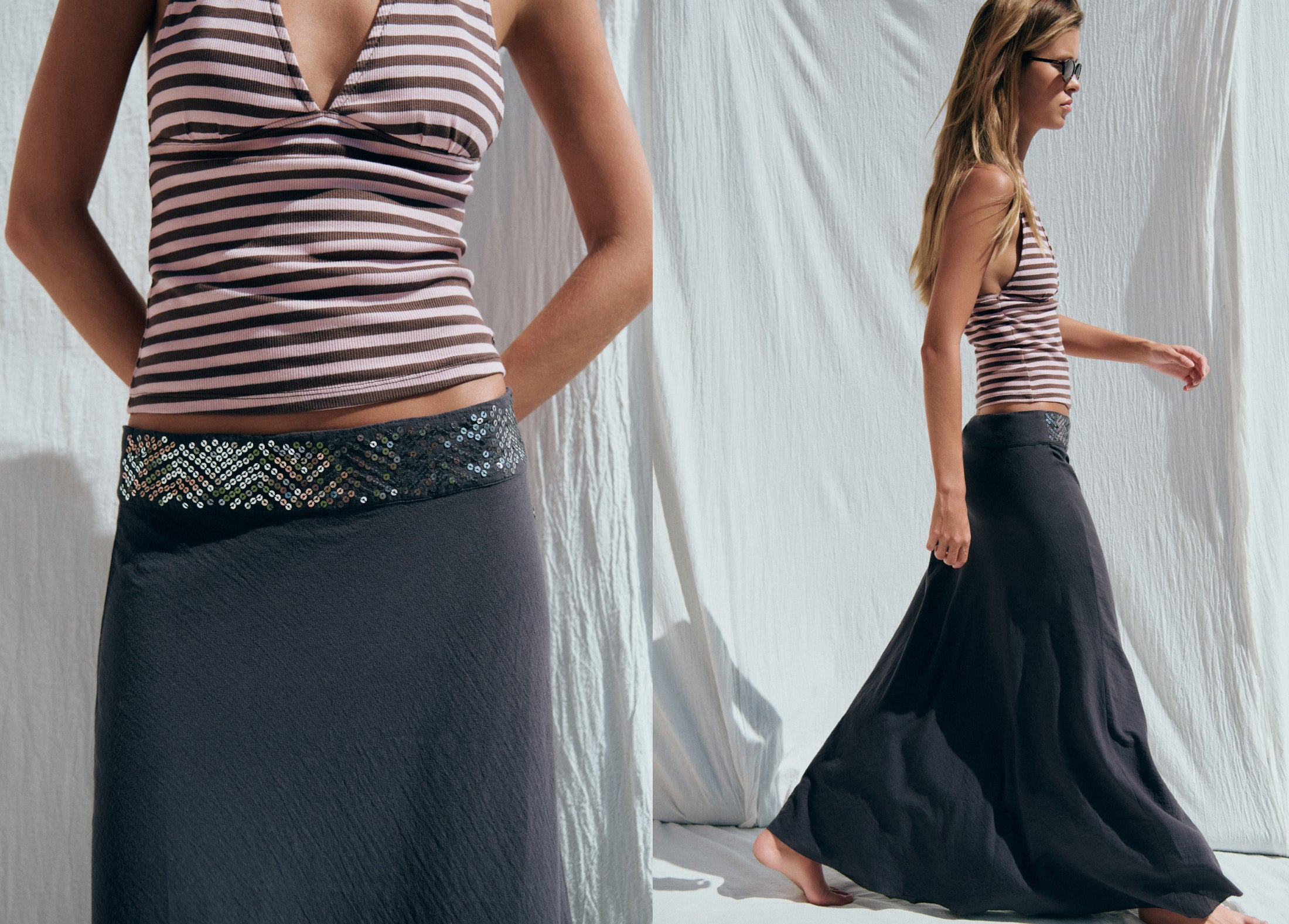 Long skirt waist detail