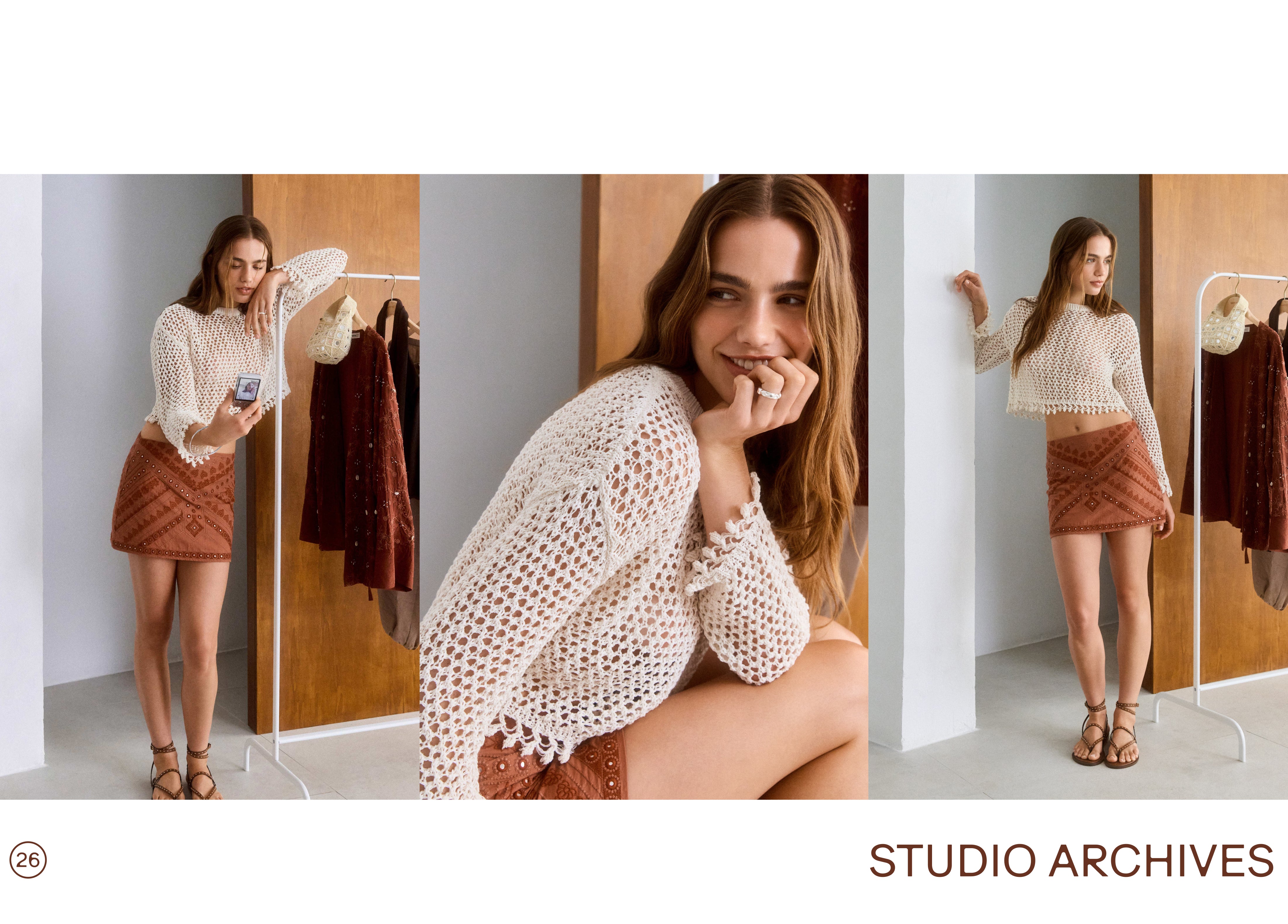 Embroidered mirror skirt