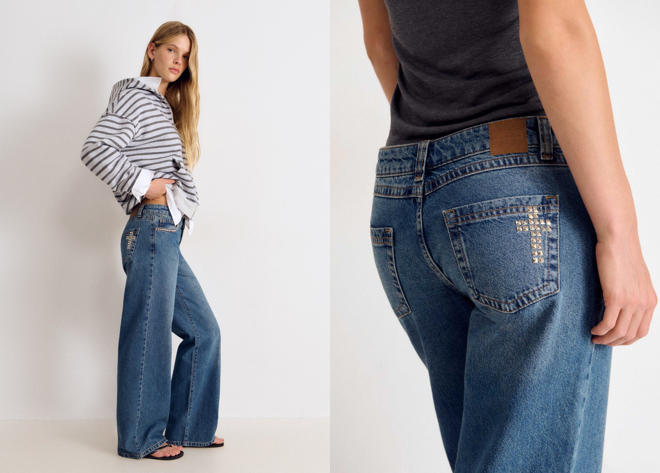Jeans met kruisstuds