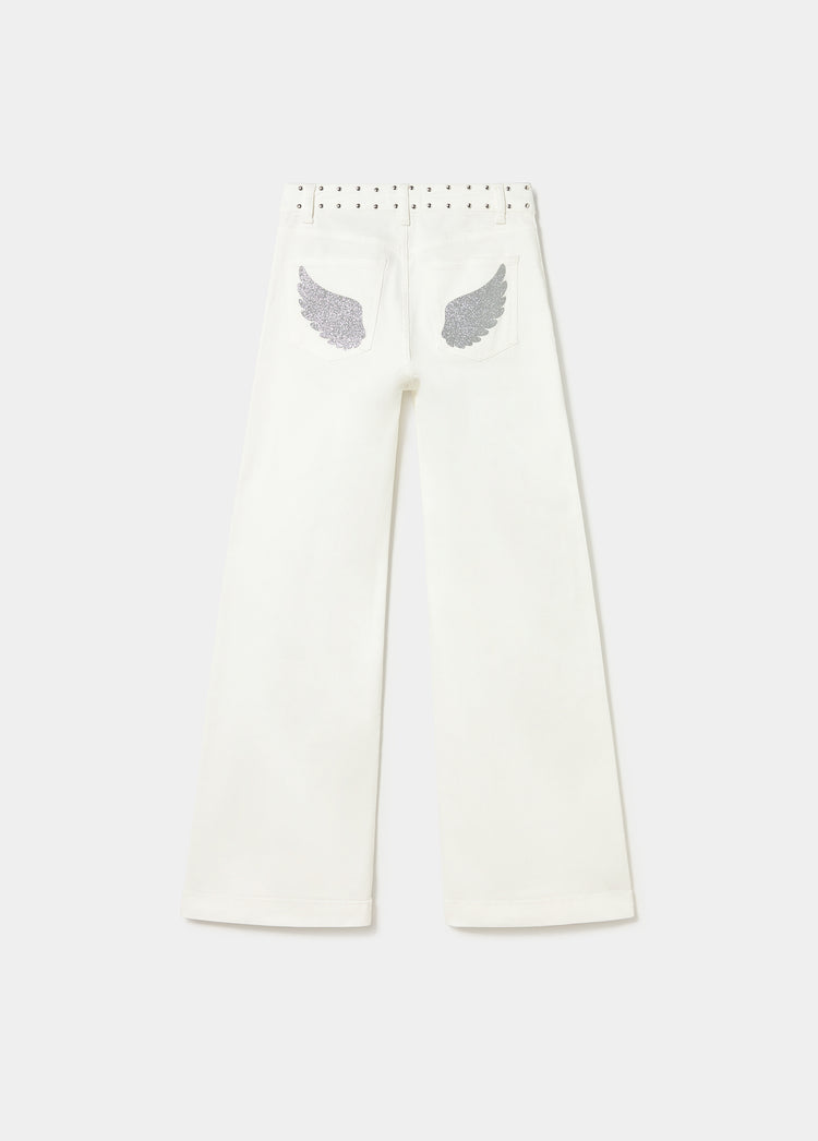 Glitter patch pocket pants