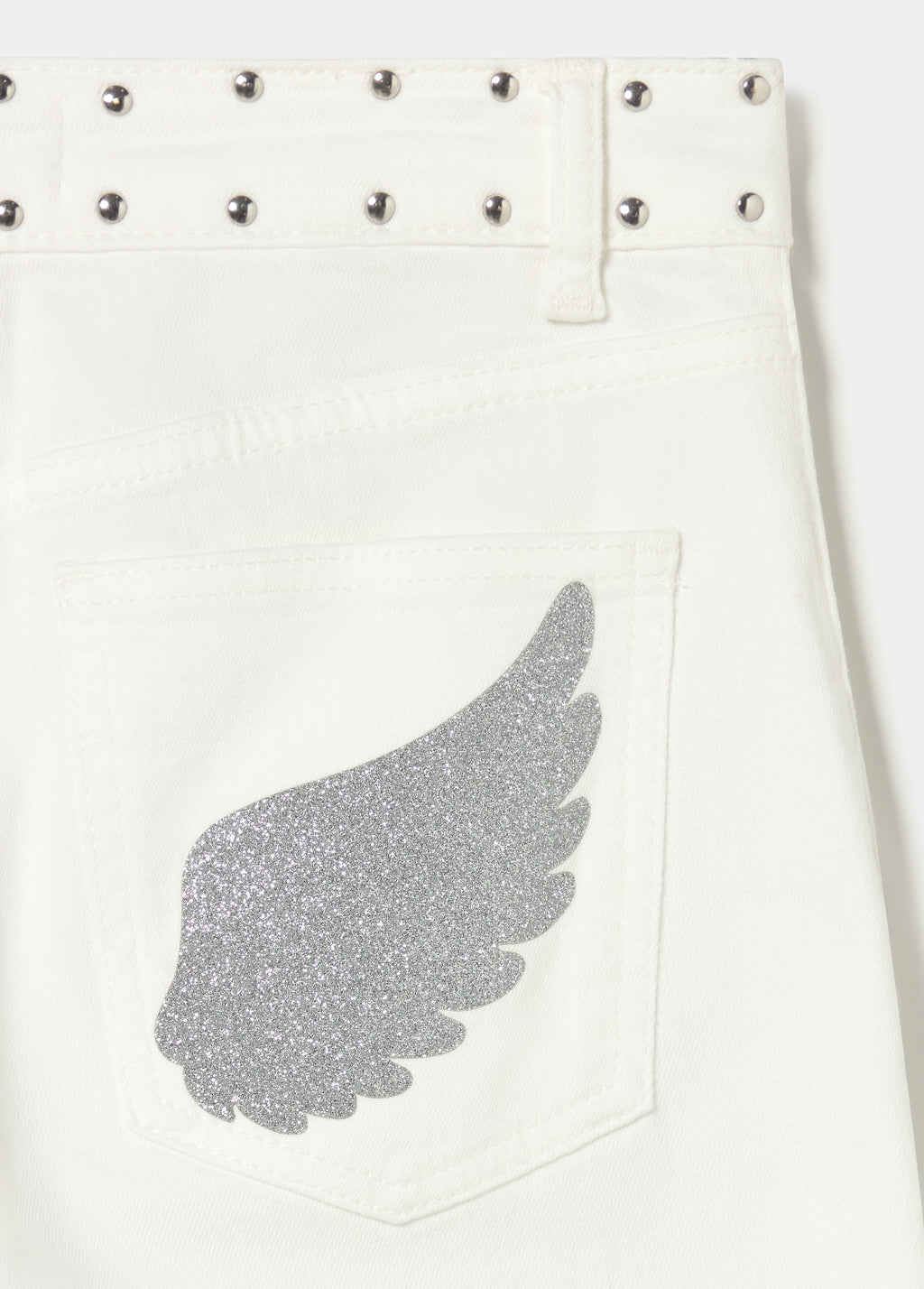 Glitter patch pocket pants