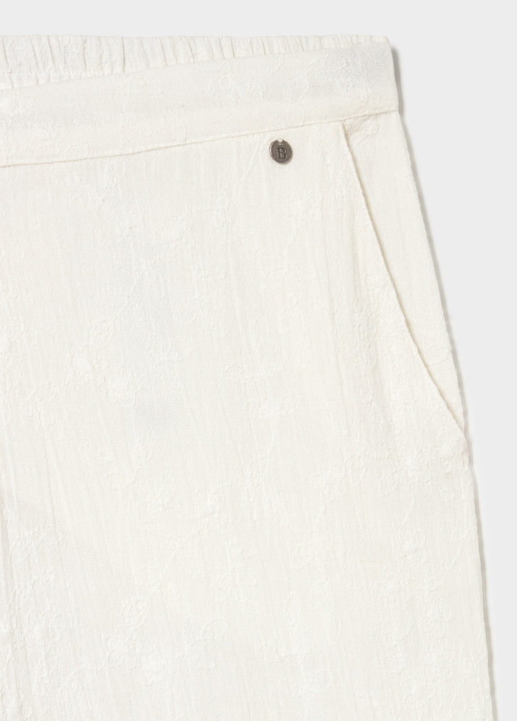 Straight embroidered pants
