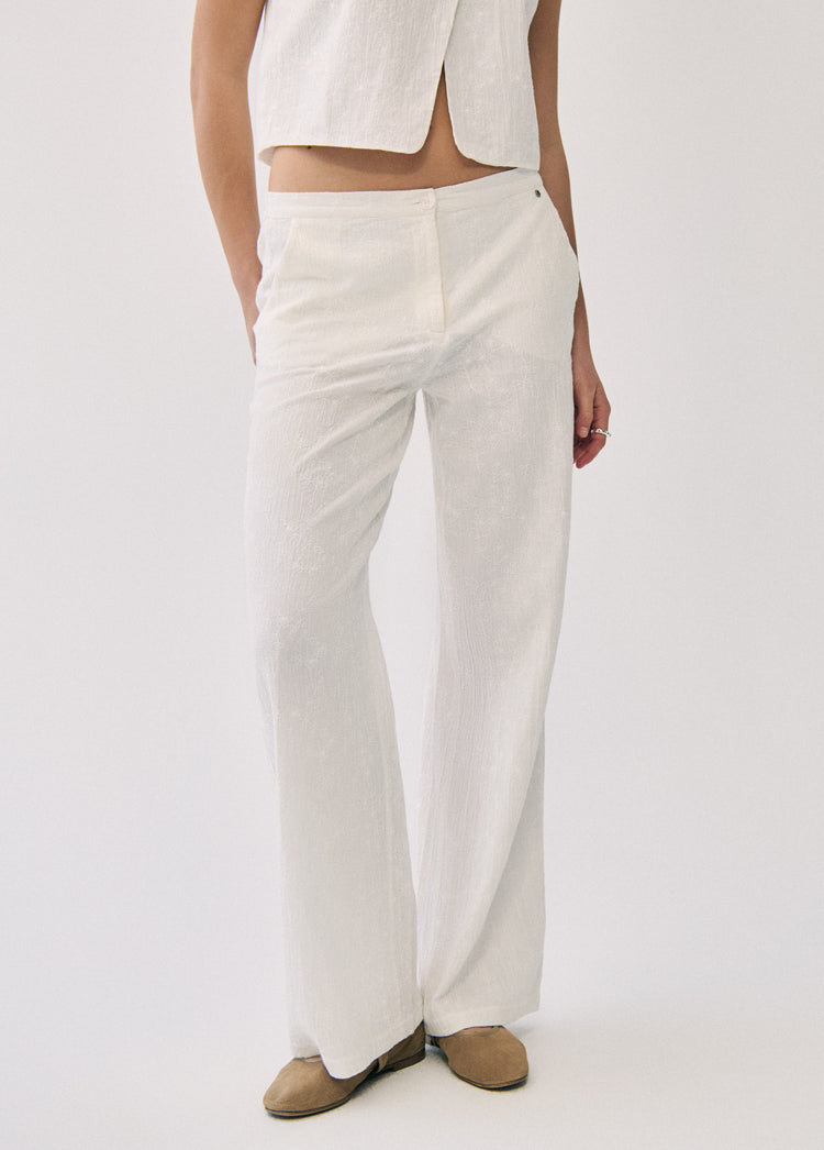 Straight embroidered pants