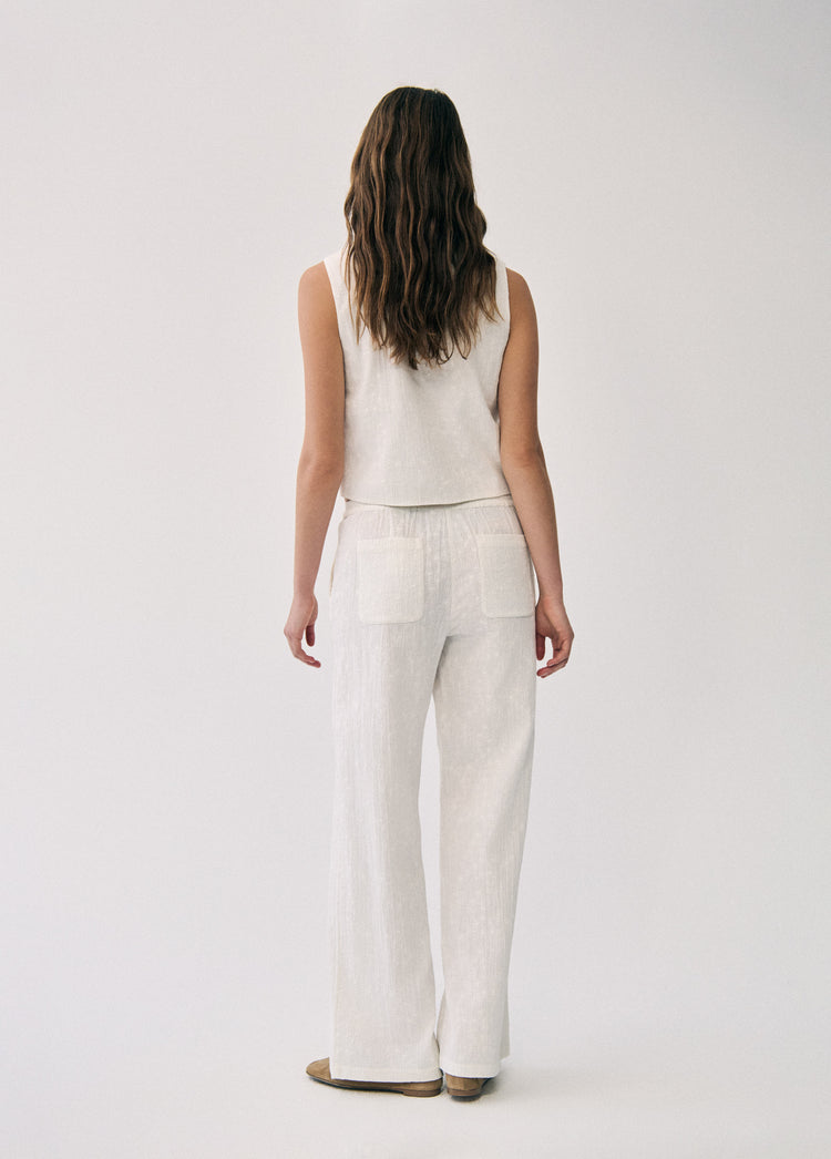 Straight embroidered pants