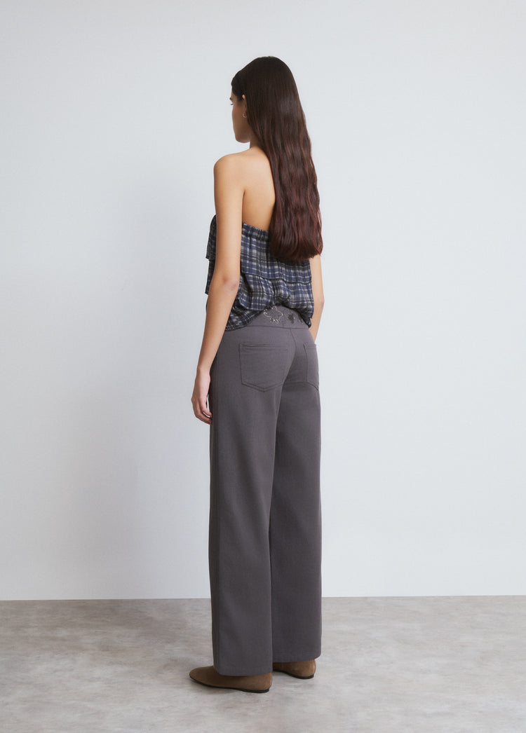 Broek met taille en kralen
