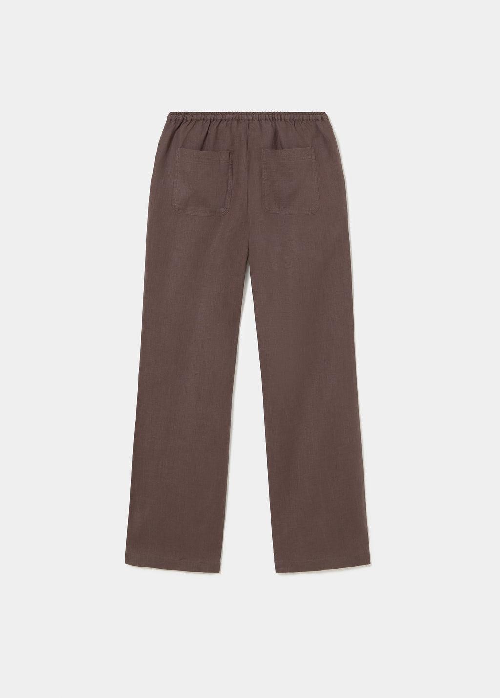 Pants with linen waist detail